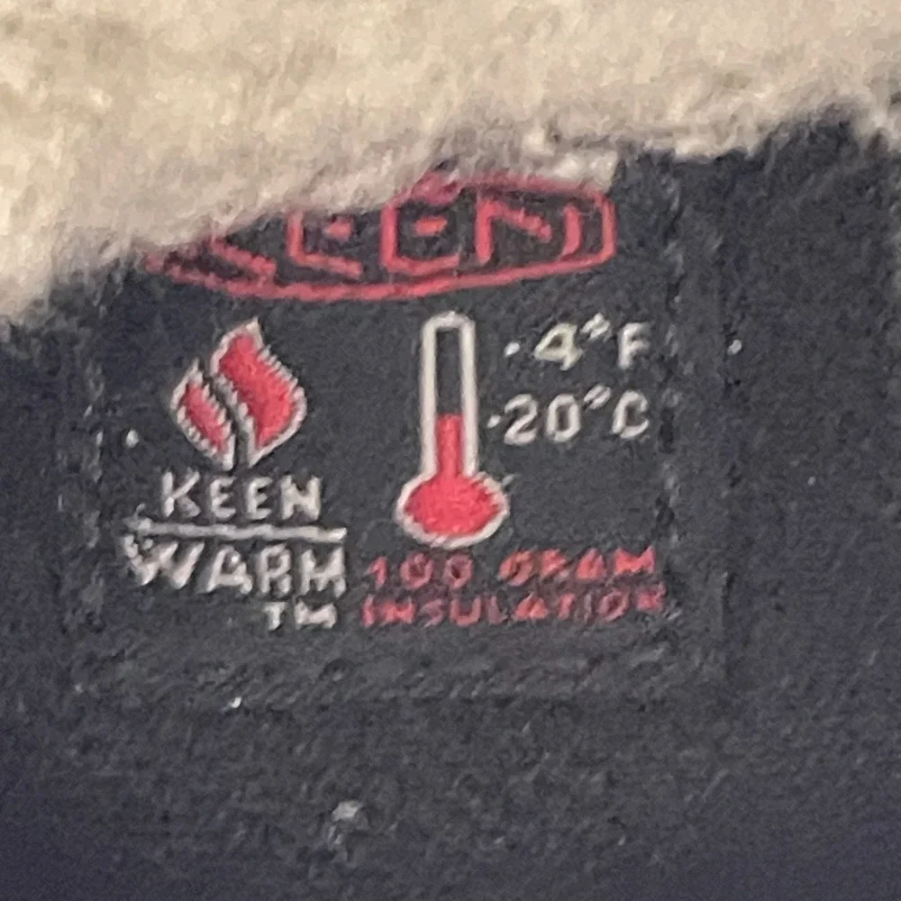 KEEN Elsa Boots Womens 9 Gray Waterproof Duck Winter Fleece Lined Lace Up